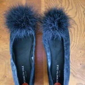 Suede Flats with Fur